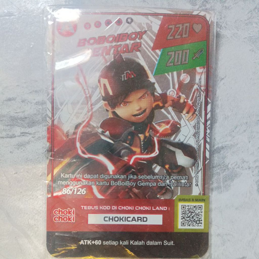 Boboiboy galaxy card X Choki Choki