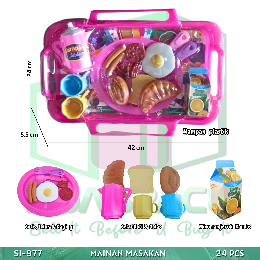 SGT-SI 977 Mainan Nampan Alat Makan Lauk Pauk Jus Kitchen Pretend Play Sets Mainan Anak Perempuan Pe