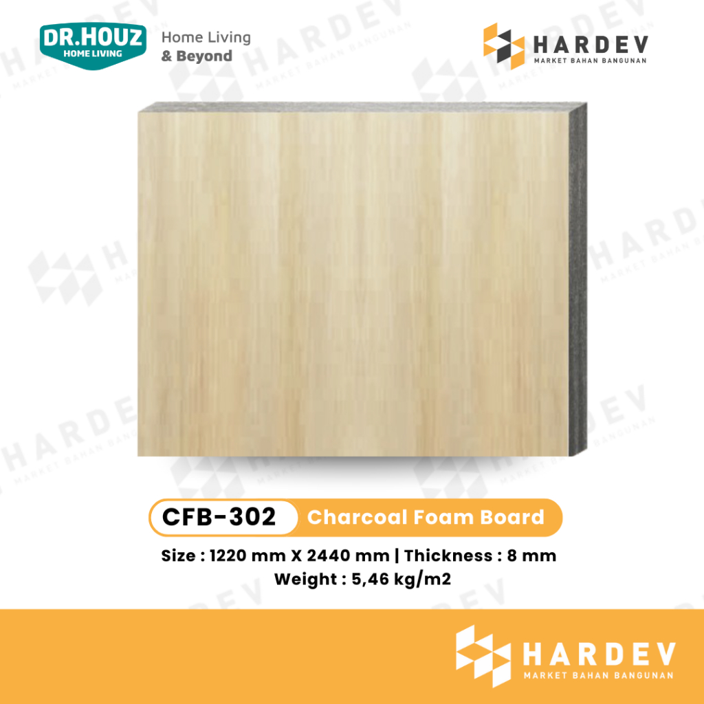 DR.HOUZ - Charcoal Foam Board - CFB 302 Wood (Wall Board)