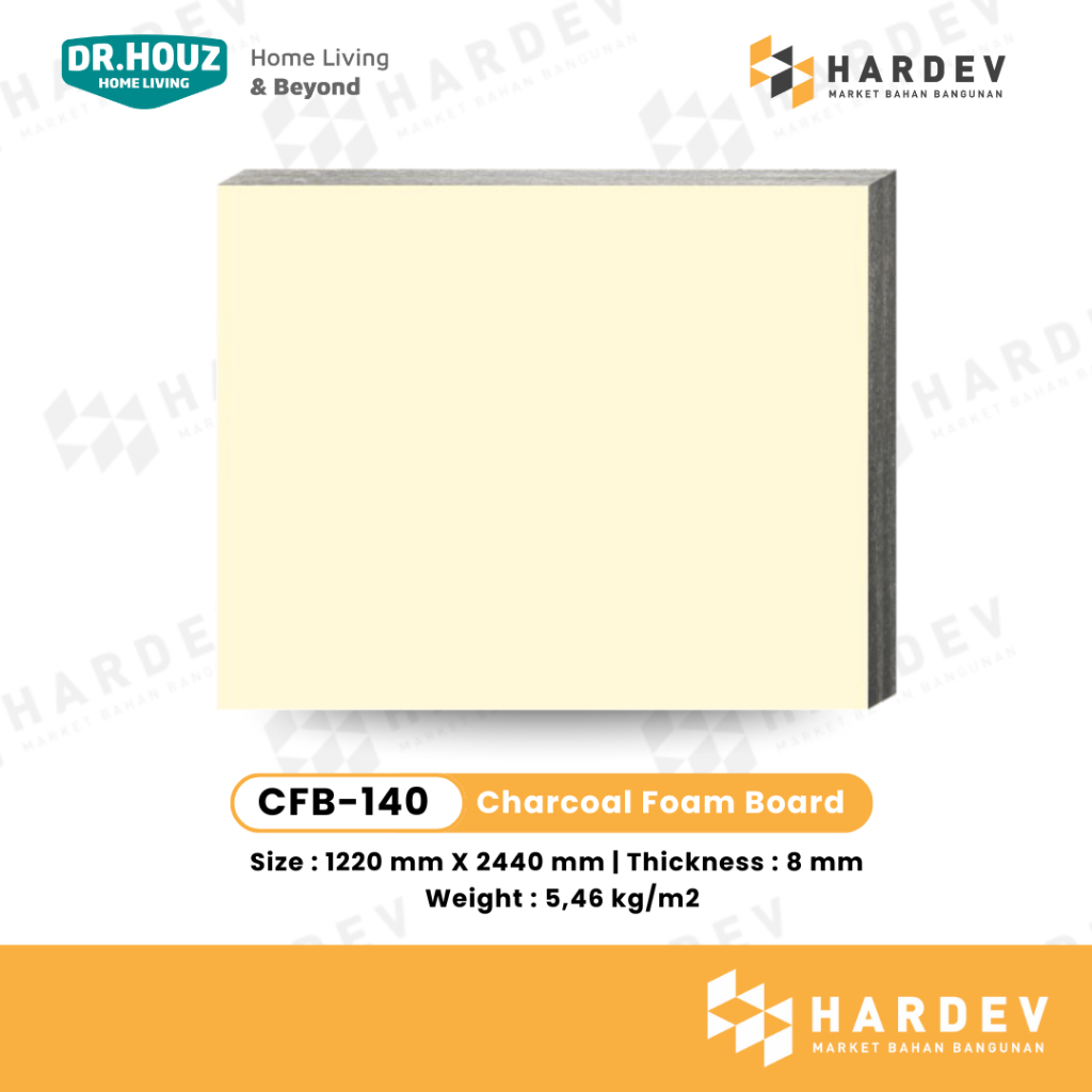 DR.HOUZ - Charcoal Foam Board - CFB 140 Skin (Wall Board)