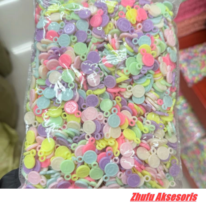 1 Pon Manik Manik Pastel Bulat Gantung