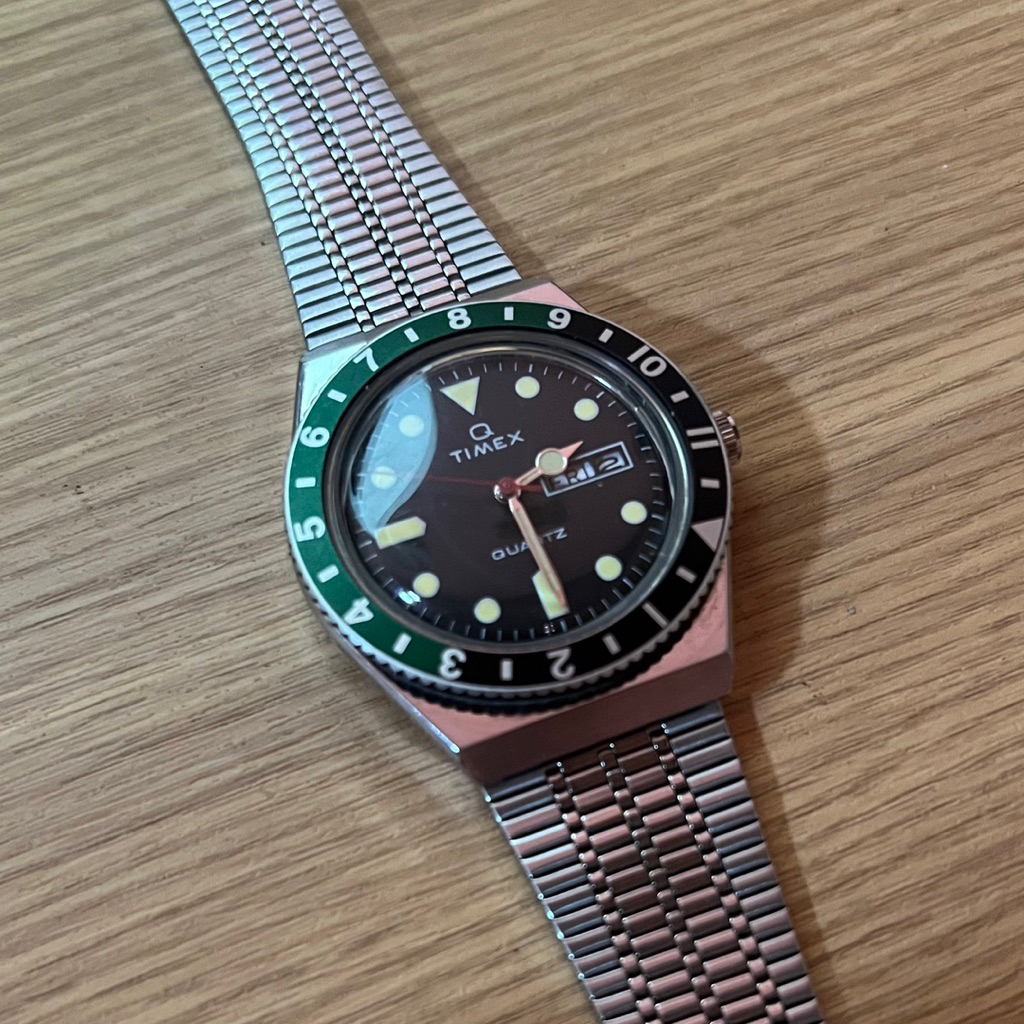 Timex Q Reissue Black/Green Langka