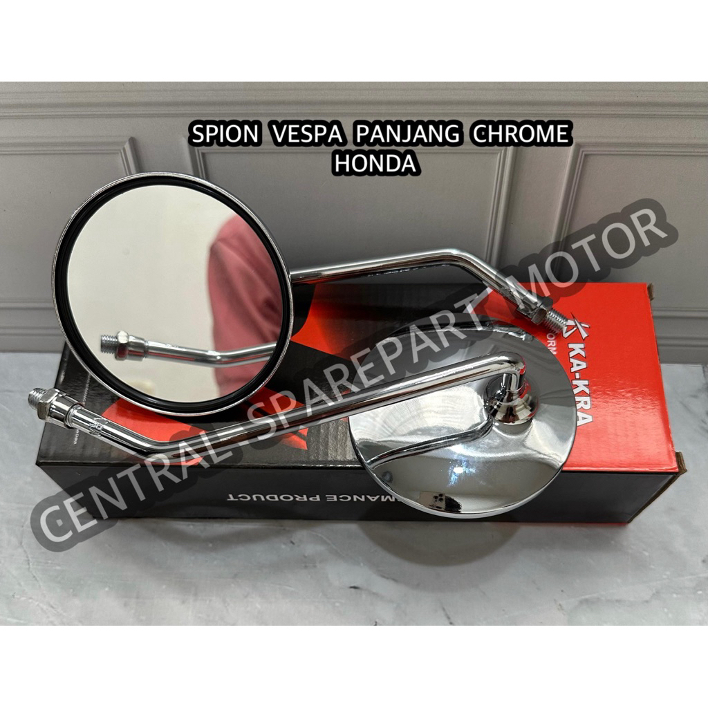 Spion fino Spion bulat crome spion vespa panjang bulat tangkai panjang crom