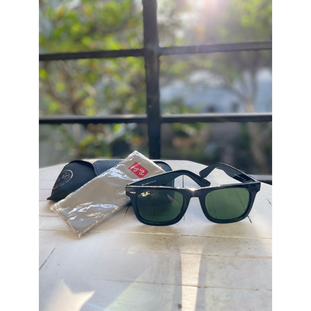 [ORIGINAL] Kacamata Ray-Ban Wayfarer Hitam Original Unisex Pria Wanita + Case & Lap