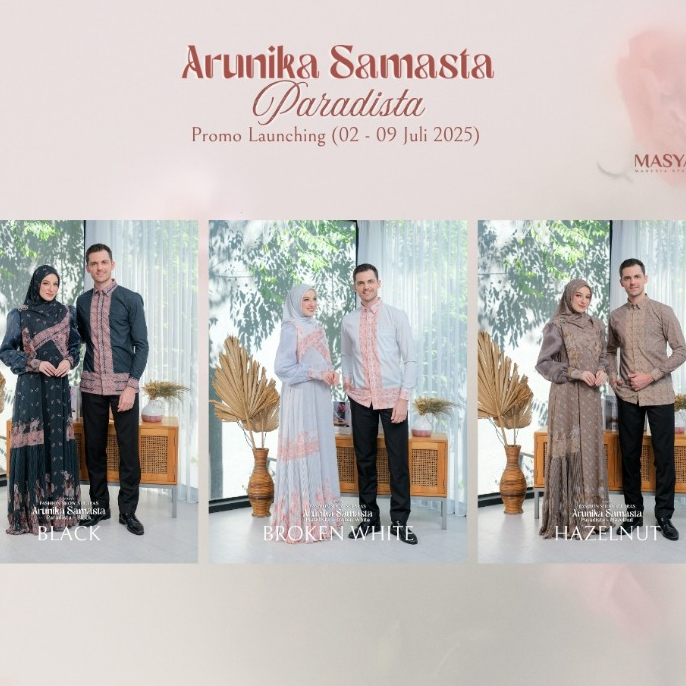 Set Gamis Syari Ceruty Babydoll Premium Sarimbit Couple Set Keluarga Terbaru Paradista Masya Syari O