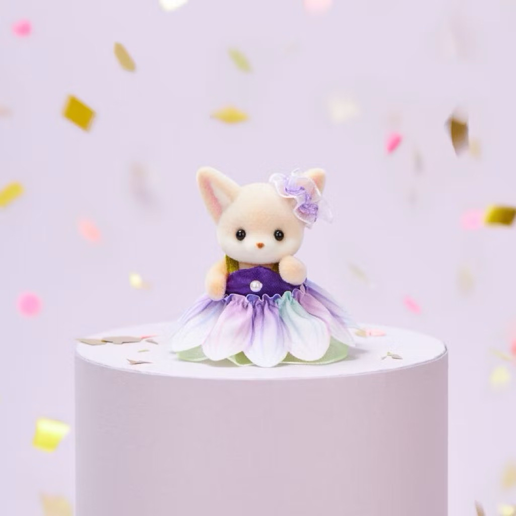 (NEW READY) Sylvanian Families Baby Fennec Fox Flower Dress Costume - New Release 2025 Fashion