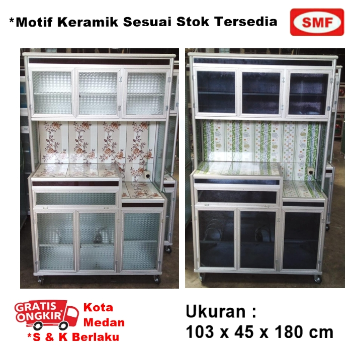 LEMARI SAYUR / RAK PIRING 3PT - KERAMIK LACI KACA - POLOS PUTIH / RYBEN