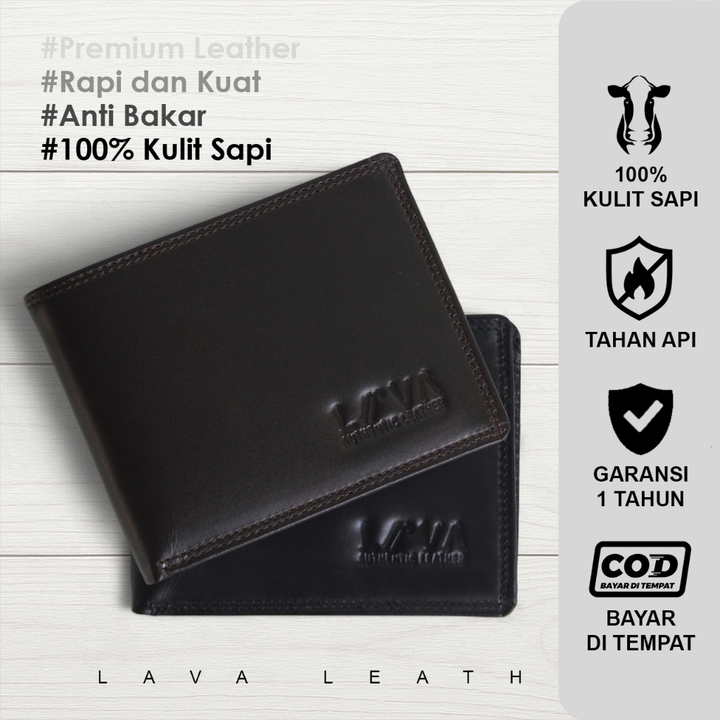 Dompet Kulit Pria Asli Original / Dompet Pria Kulit Asli / Dompet Cowok Lava Arjuna Wallet