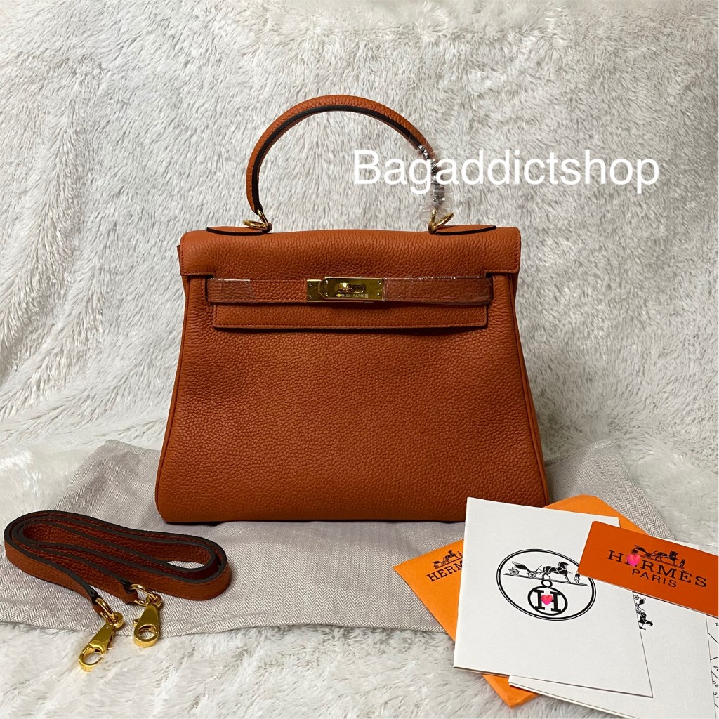 BagAddict Tas H Wanita Kulit Asli K28 Tg Orange GHW SM