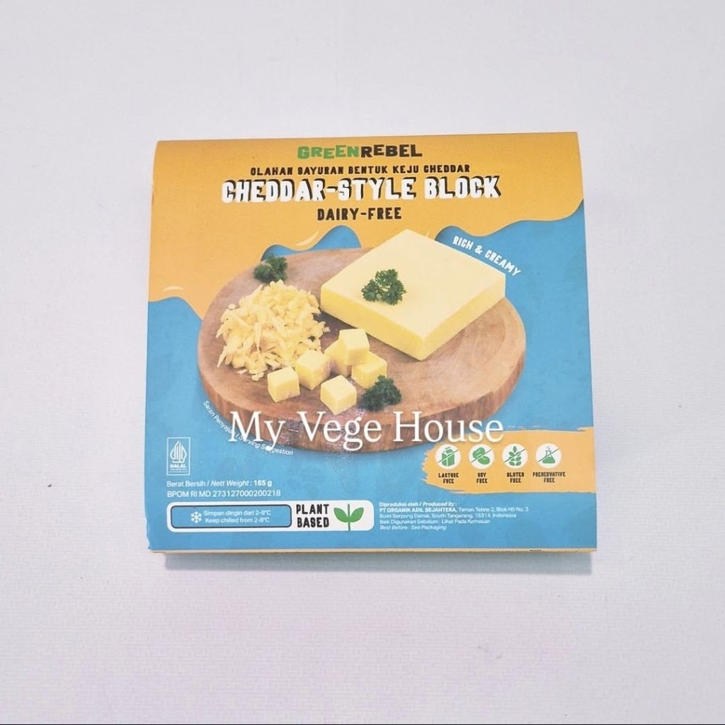 Cheddar Style Block / Keju Cheddar Vegan