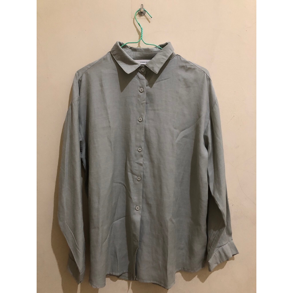 PRELOVED KEMEJA CASUAL WANITA PIGMENT SAGE