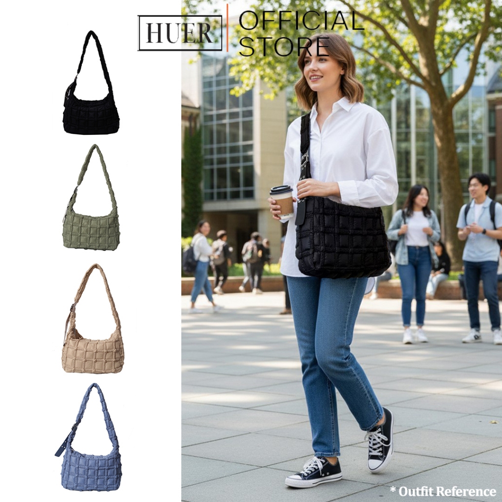 HUER ~ Tas Wanita Vevita Quilting Shoulder Bag 9548-008 #1331