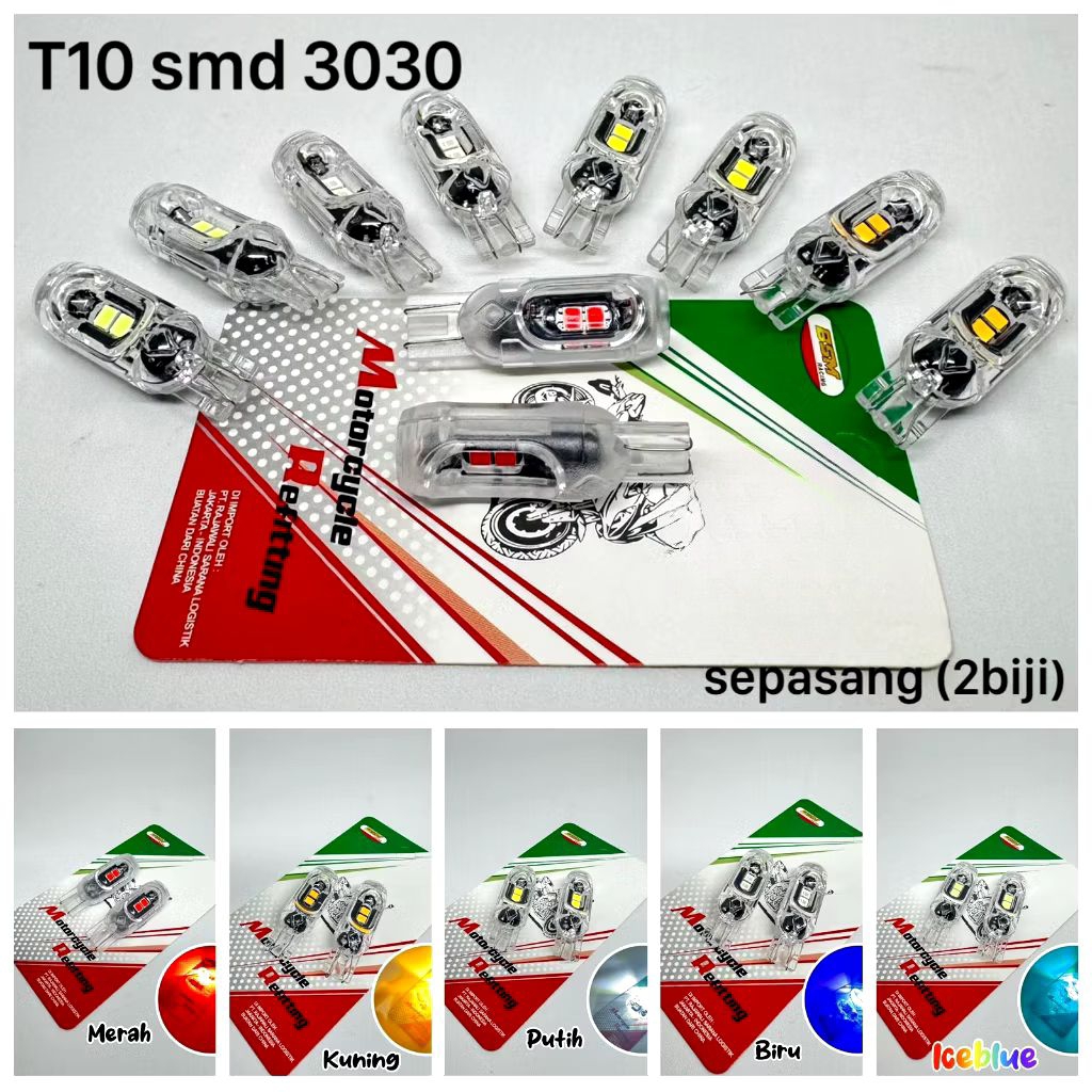 Lampu Sein Senja Lampu Kota Motor Mobil T10 5 Led SMD 3030 Ac Dc