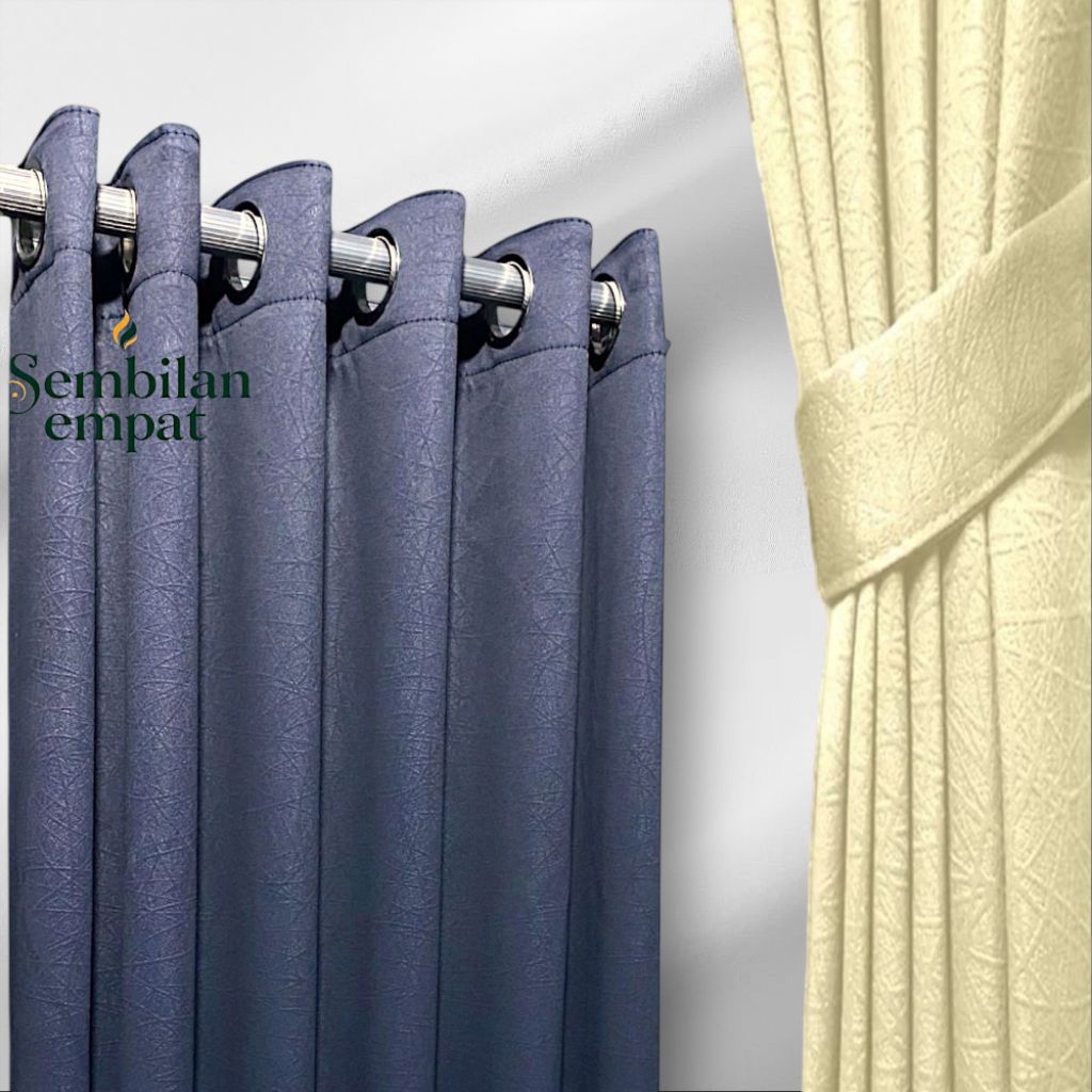 Gorden Blackout Serat Abstrak / Hordeng Pintu - Jendela Lengkap Tali dan Hok