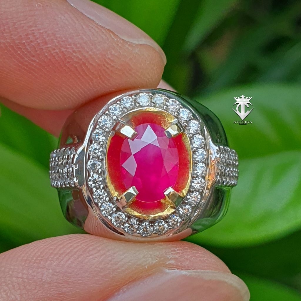 Batu Permata Natural RED Ruby Burma Myanmar 2.19 Ct GRI Lab Memo