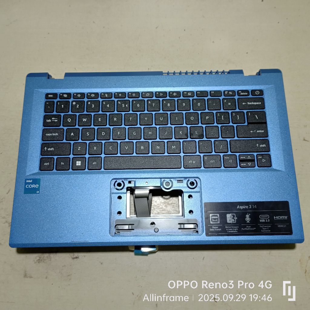Frame + Keybaord Laptop ACER ASPIRE 3 14 A314-36M-37EE EM ORIGINAL