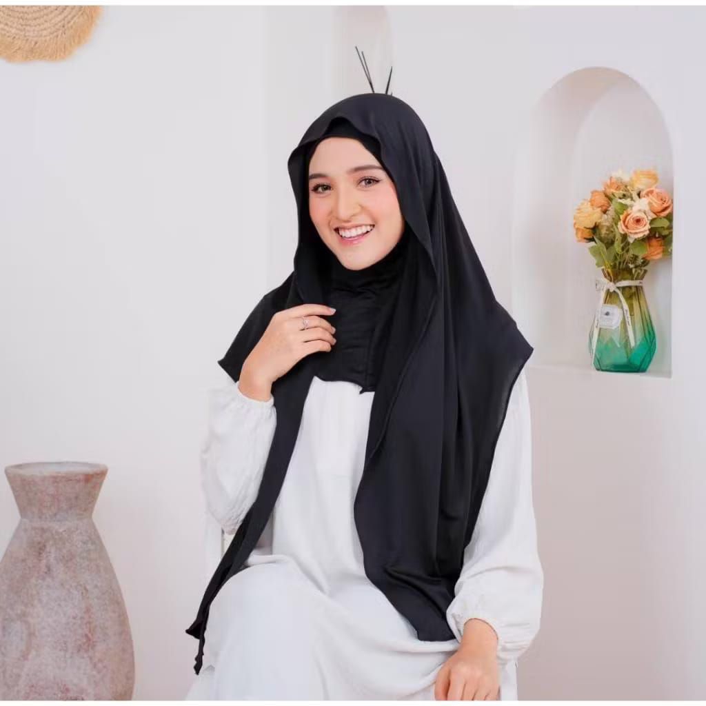 Pashmina inner Jersey nutup leher /pashmina kaos/jilbab instan panjang muslim wanita