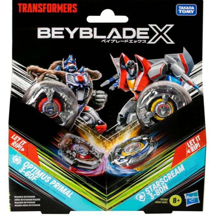 OBRAL TERJAMIN BEYBLADE X TRANSFORMERS COLLAB OPTIMUS PRIMAL 3-60F VS. STARSCREAM 3-80N MULTIPACK