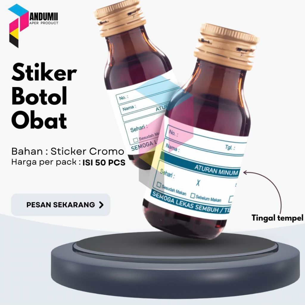 ( Isi 50 ) Stiker Lebel sirup / Etiket Lebel Obat / Lebel Obat / Stiker Obat / Kartu Stok Obat
