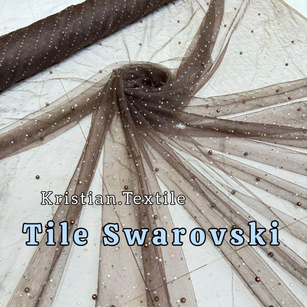 Kain Tile Swarovski Mutiara / Tile mutiara Kain Baju Nikah