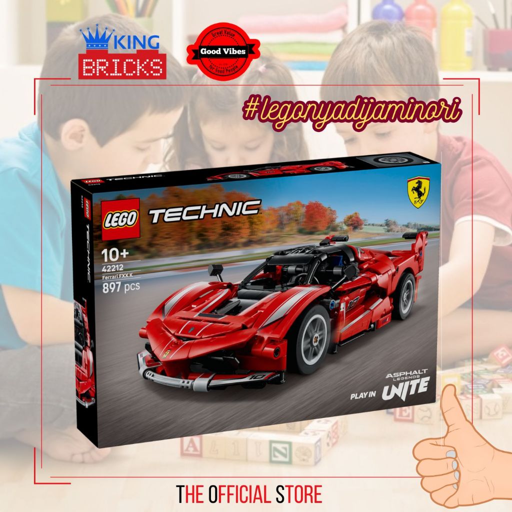 LEGO Original TECHNIC 42212 Ferrari FXX K - Mainan Anak Edukasi Kreatif Mobil Balap Super Motor Tehn