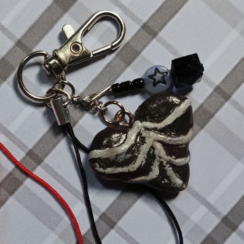 grunge alt ribcage heart claychain