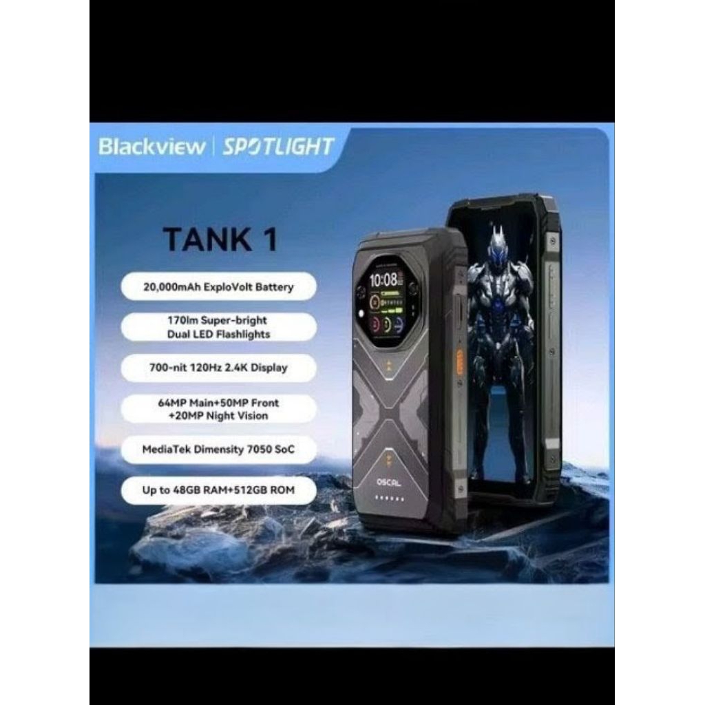Blackview Oscal Tank 1 Rugged 16GB+512GB 6.78Inch 20000mAh 5G Android 15 NFC