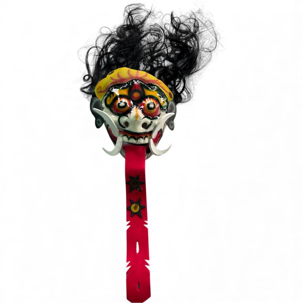 Topeng Rangda Rambut Hitam Leak Bali Aman dengan Desain Unik Dengan Bahan Mika dan Detail Wajah yang