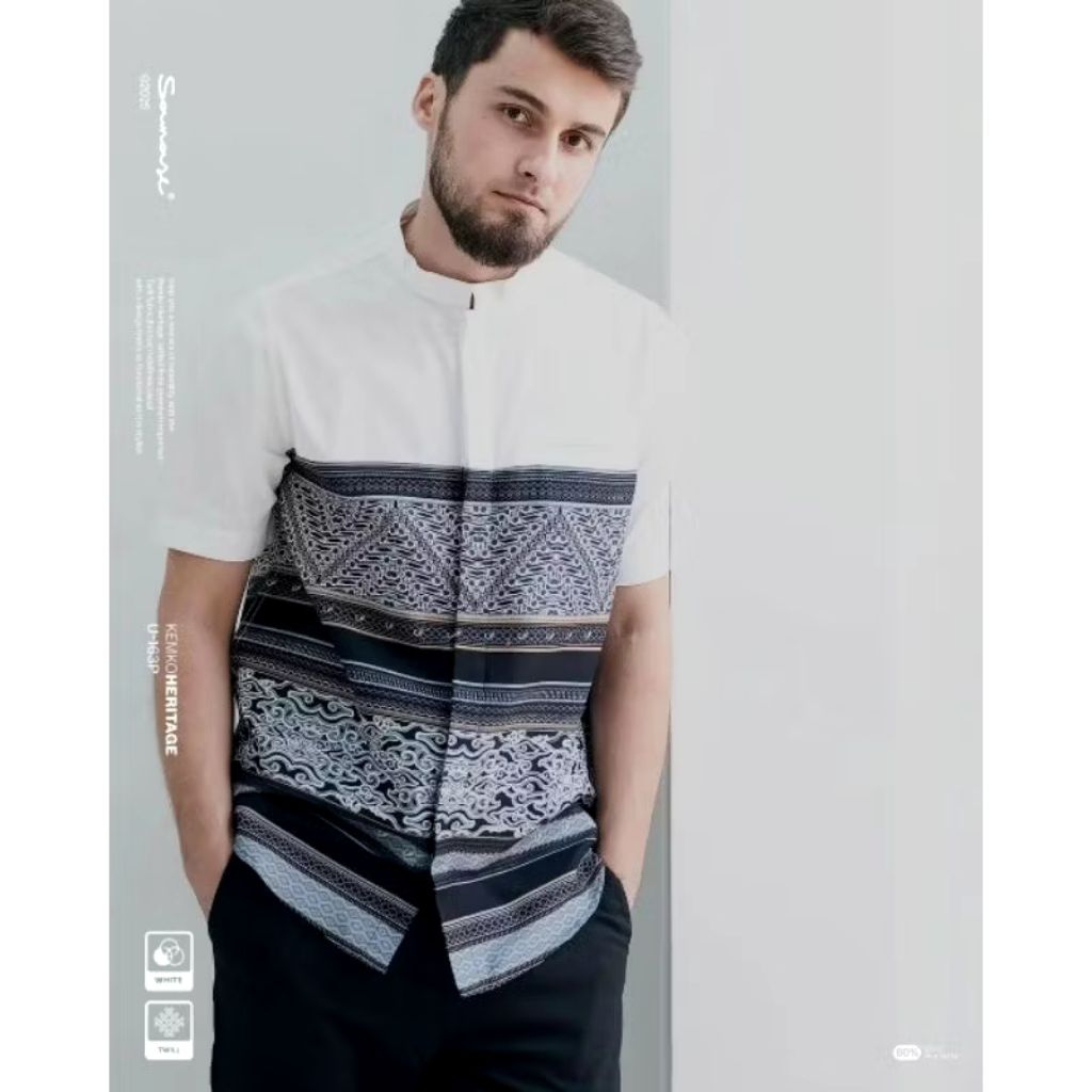 #KD5 - SAMASE - Kemko Samase Heritage Twill Premium – Batik Polos Muslim Pria Kemko Regulet Kemeja P