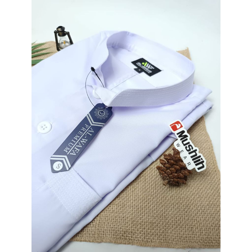 #KD93 & KJ3 - AL WAFA - Koko Pria Putih Al Wafa Bahan Toyobo - Koko Haibah Polos Saku Diaepan Exclus