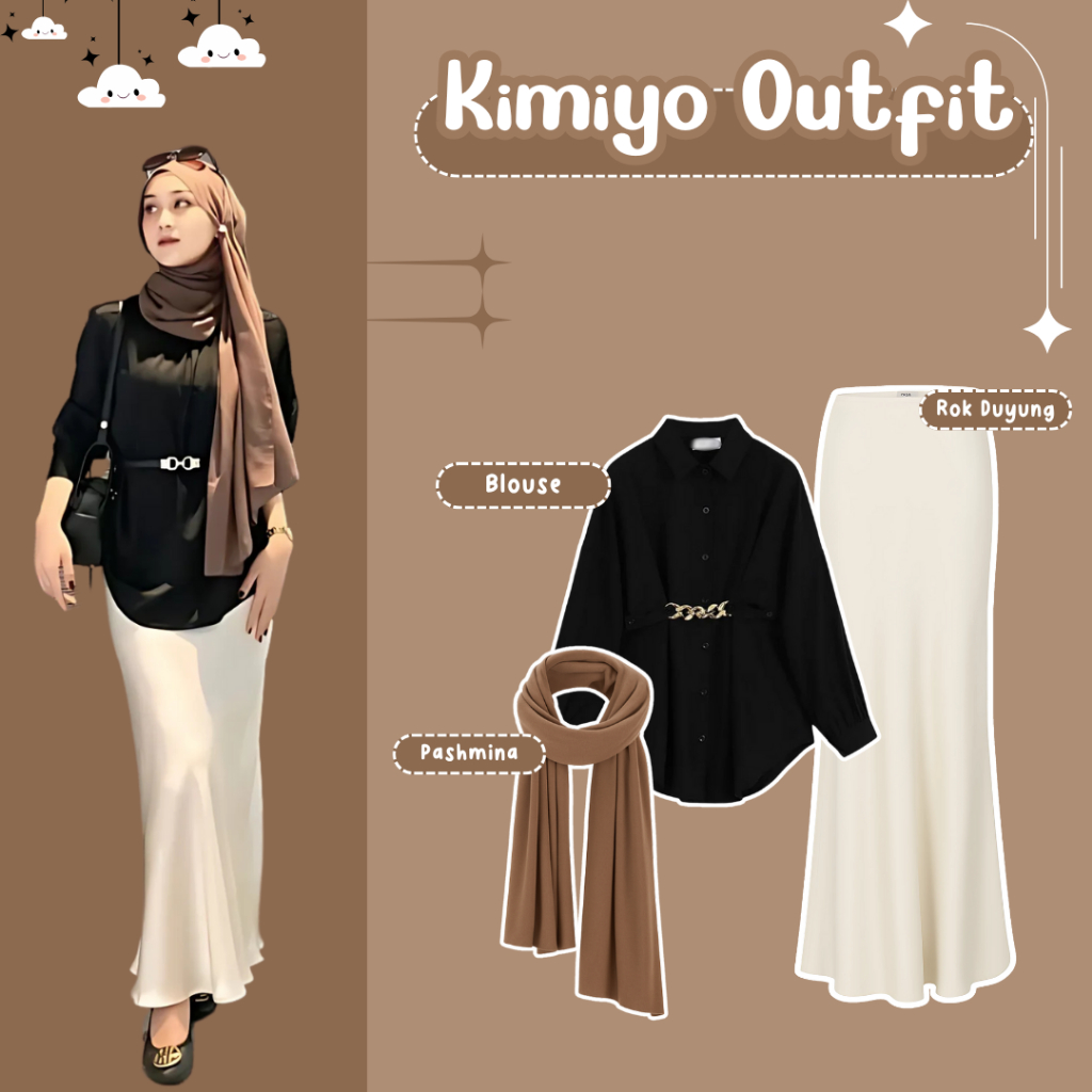 Kimiyo Outfit Set | Setelan OOTD Korean Style | Outfit Hangout & Kuliah | Fashion Wanita | One Set