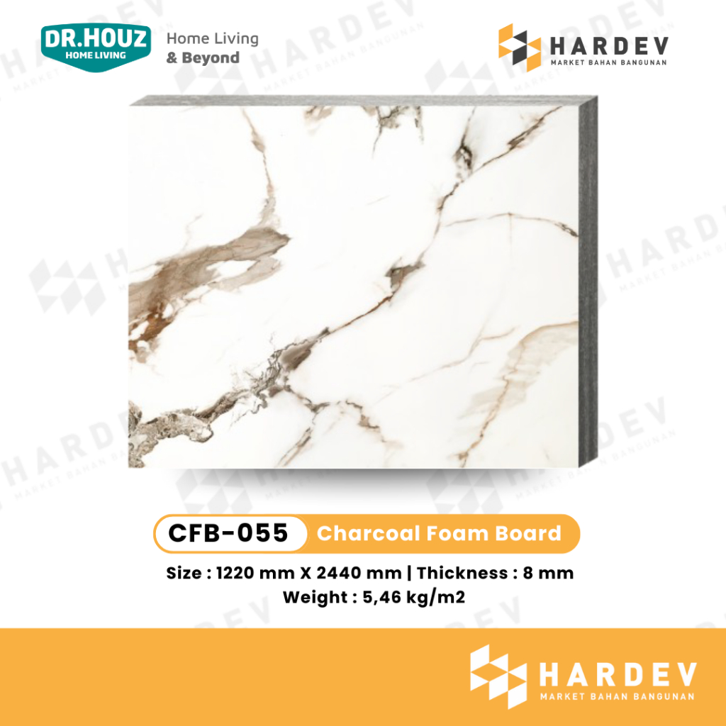 DR.HOUZ - Charcoal Foam Board - CFB 055 Marble (Wall Board)