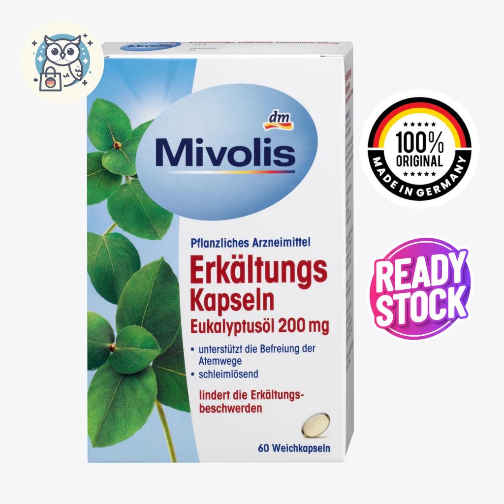 Mivolis Cold Capsules Eucalyptus Oil Made in Germany | Kapsul Pilek | Erkaeltungskapseln Eukalyptuso