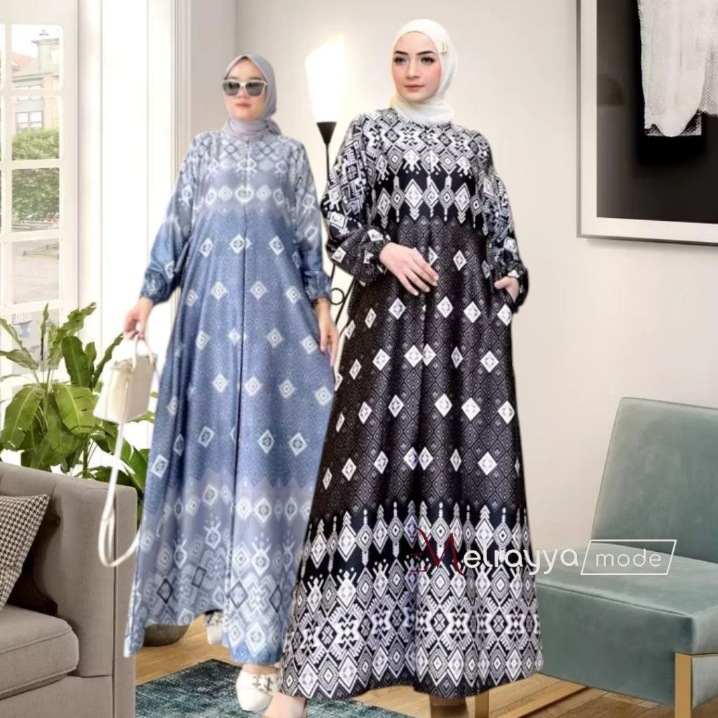 Gamis AULIA Silk premium terbaru Jumbo Ld 130cm Motif Batik KOTAK Seragaman Pesta Raya Lebaran