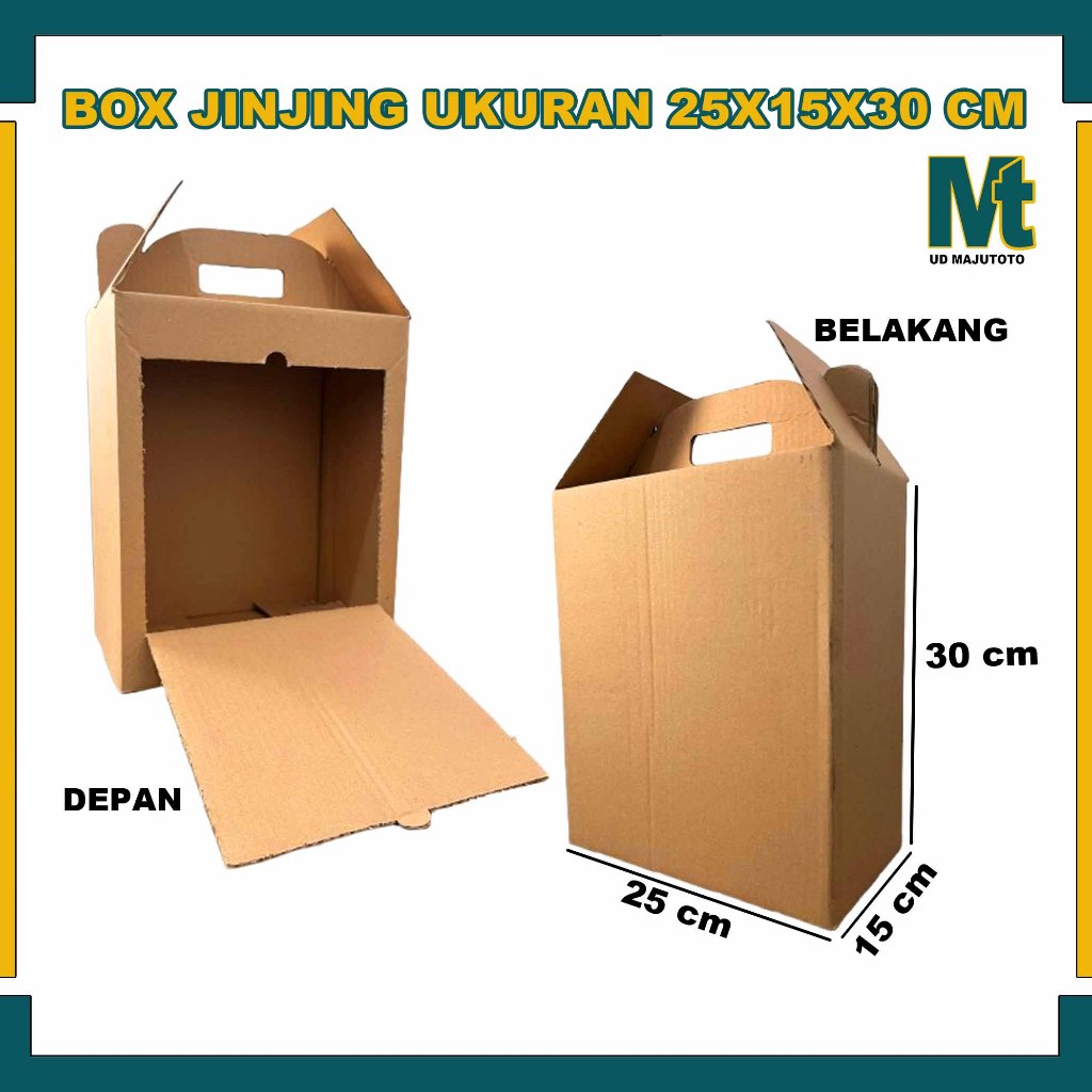 Box Jinjing 25x15x30 cm /  Kotak Hampers Kue Kering Lebaran / Box Jinjing / Kardus Polos