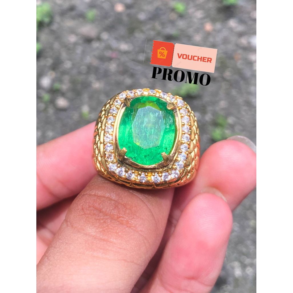 Promo Cincin zamrud kalimantan Asli chatam | Cincin Zamrud kalimantan | Batu Permata Koleksi