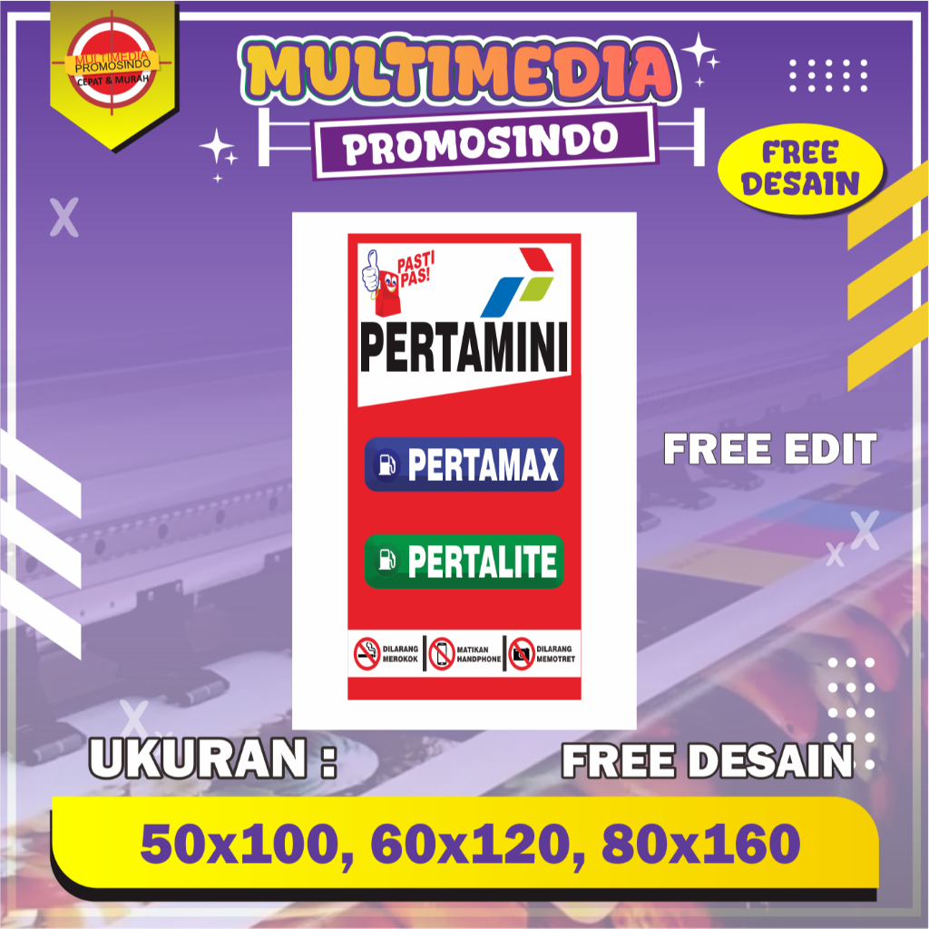 BANNER SPANDUK PERTAMINA PERTAMINI BENSIN POM MINI PERTAMAX PERTALITE