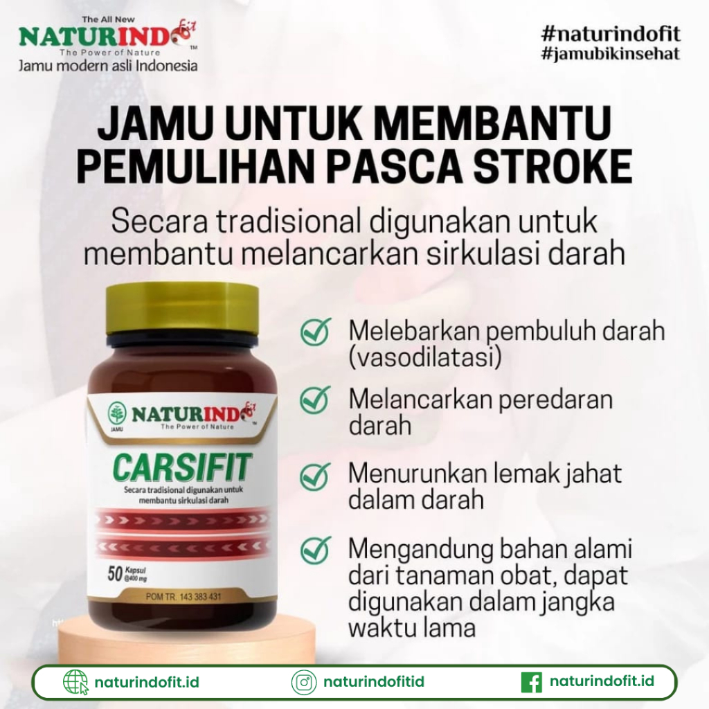 Carsifit Herbal membantu stroke, bells palsy, tremor dan keluhan saraf herbal Original alami