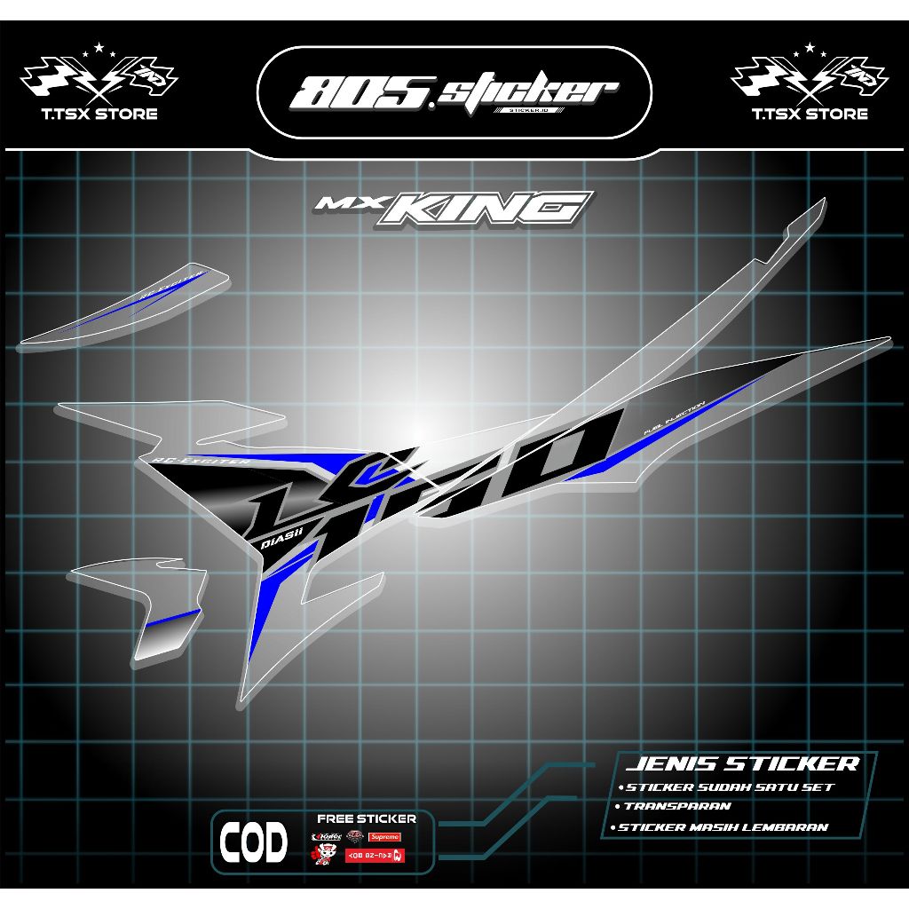 STRIPING TRANSPARAN MX KING 150/STIKER FULL BODY MX KING/STRIPING MOTOR MX KING 150 TRANSPARAN KEREN