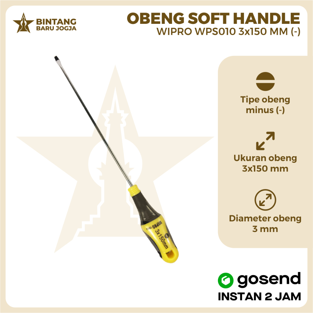 Obeng Soft Handle Wipro (-) 3 x 150mm