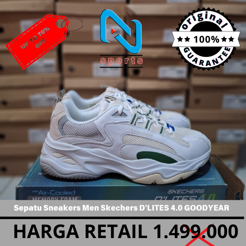 Sepatu Sneakers Men Skechers D'LITES 4.0 GOODYEAR 237408/WMLT Pria Original