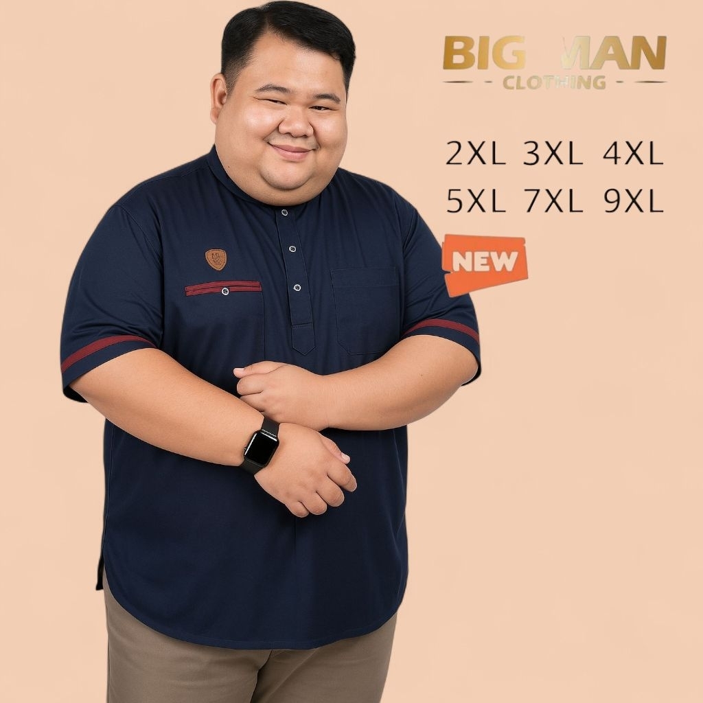 baju Koko kurta hitam polos jumbo oversize ukuran M L XL XXL XXXL XXXXL Koko kurta pria dewasa murah