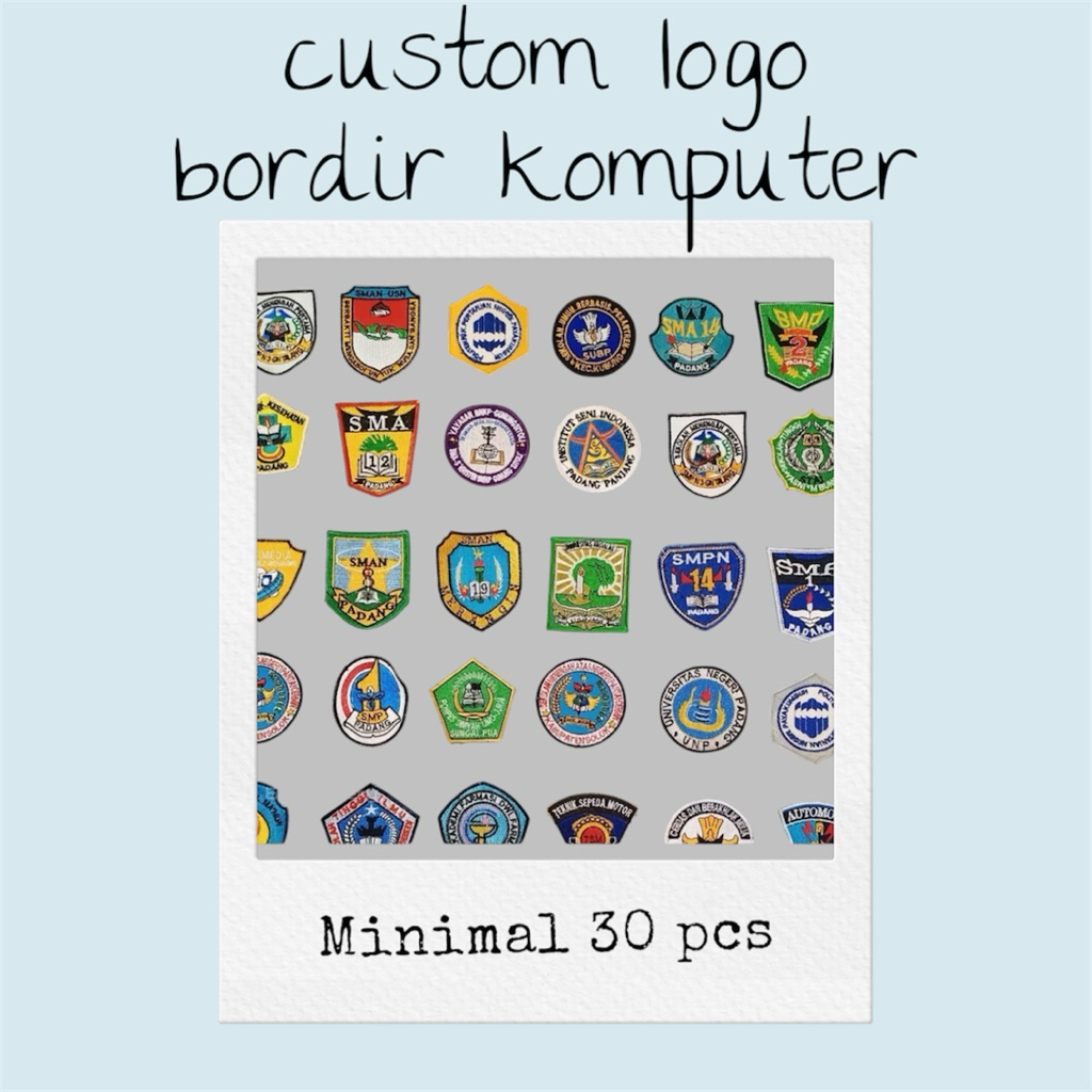 custom logo bordir komputer custom emblem bordir komputer