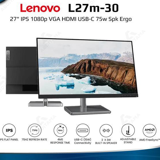 Monitor Lenovo L27m-30 27 Inch IPS Full HD 75Hz FreeSync