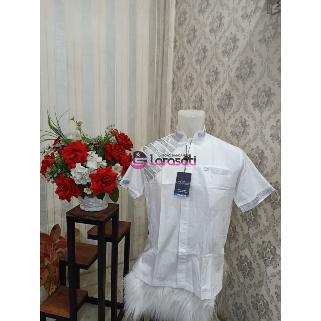 Baju Koko lengan pendek SAJIDAH/ baju Koko pria kekinian/ baju Koko terbaru