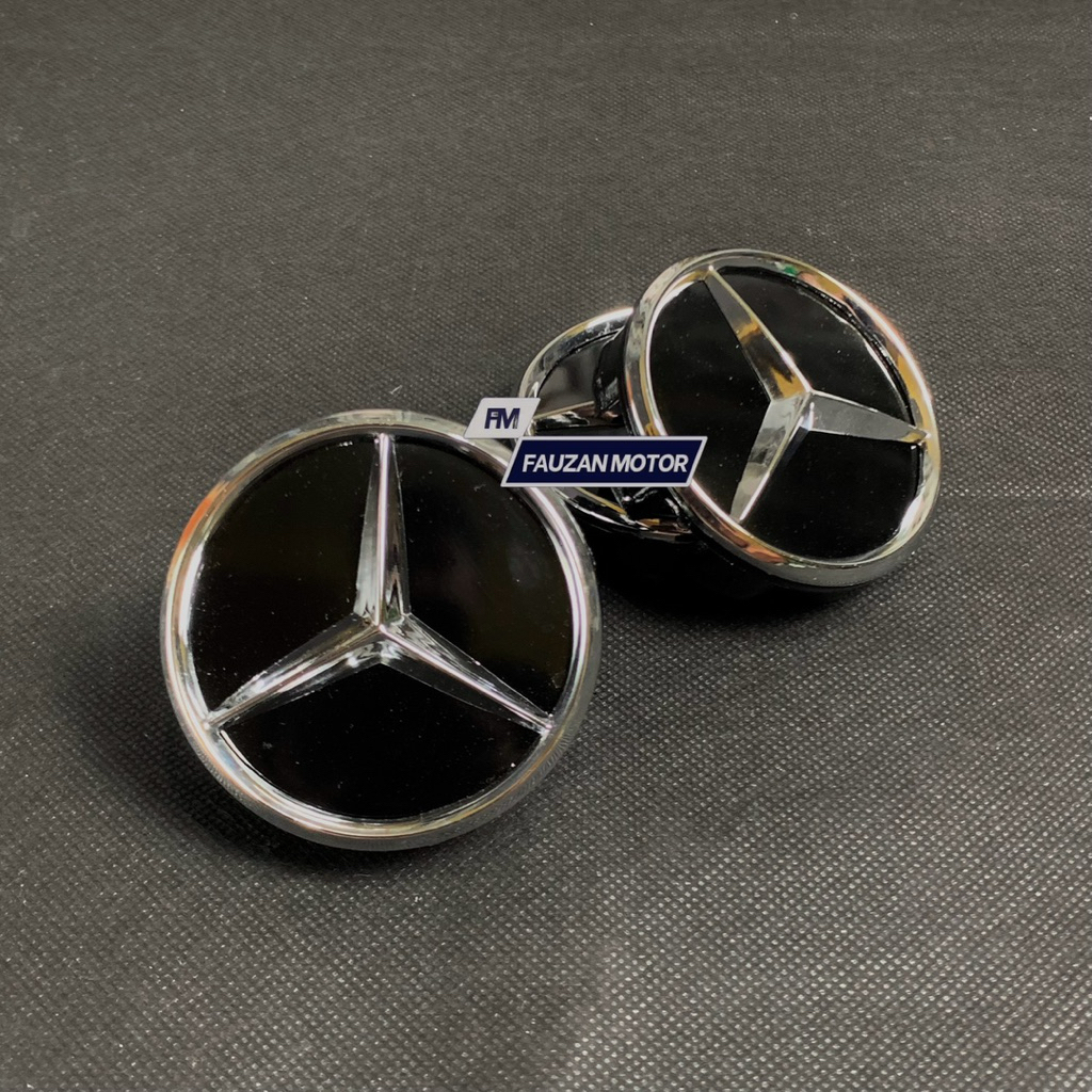 Dop roda Dop Velg Racing Marcedesz bent black chrome ukuran 7,5 cm