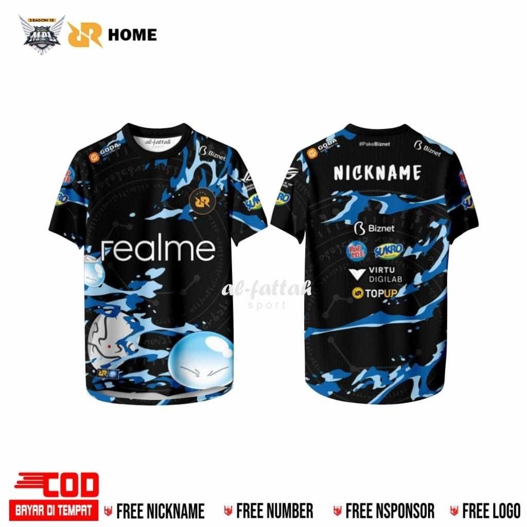 BAJU JERSEY RRQ  TERBARU 2025 HITAM HOME MPL S15 CUSTOM NAMA ANAK & DEWASA FULL PRINTING PREMIUM