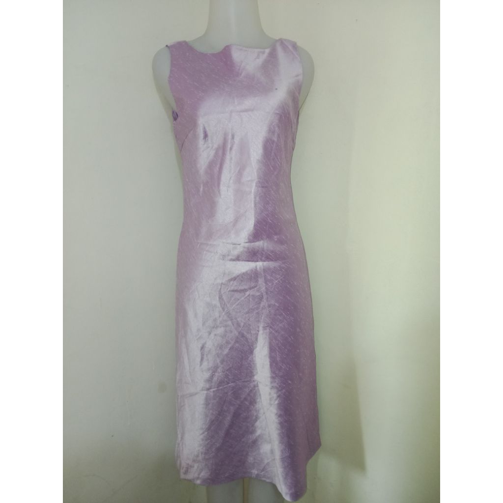 midi dress ungu lilac