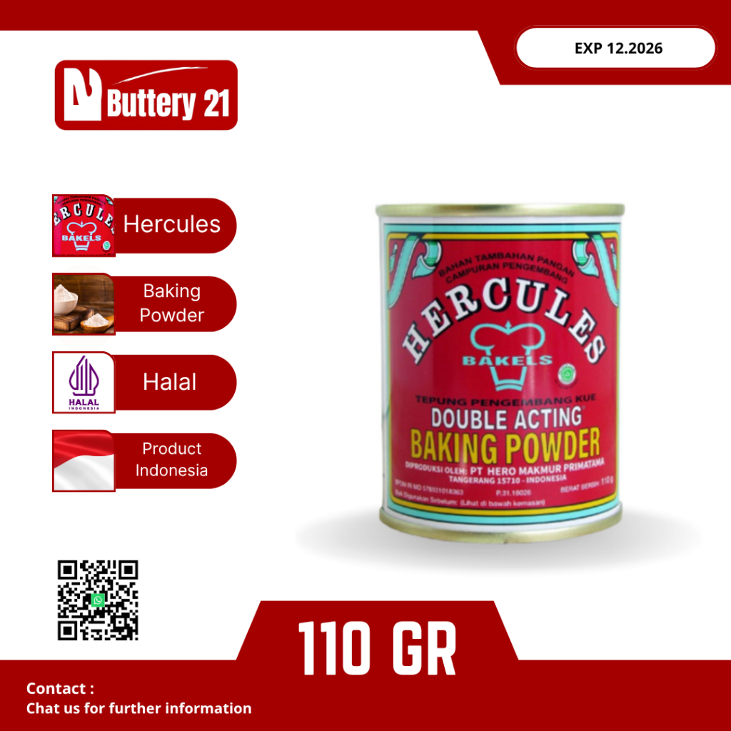 HERCULES BAKING POWDER DOUBLE ACTING 110 GR/BAKING POWDER/BAKELS BAKING POWDER/BAHAN KUE BAKING POWD