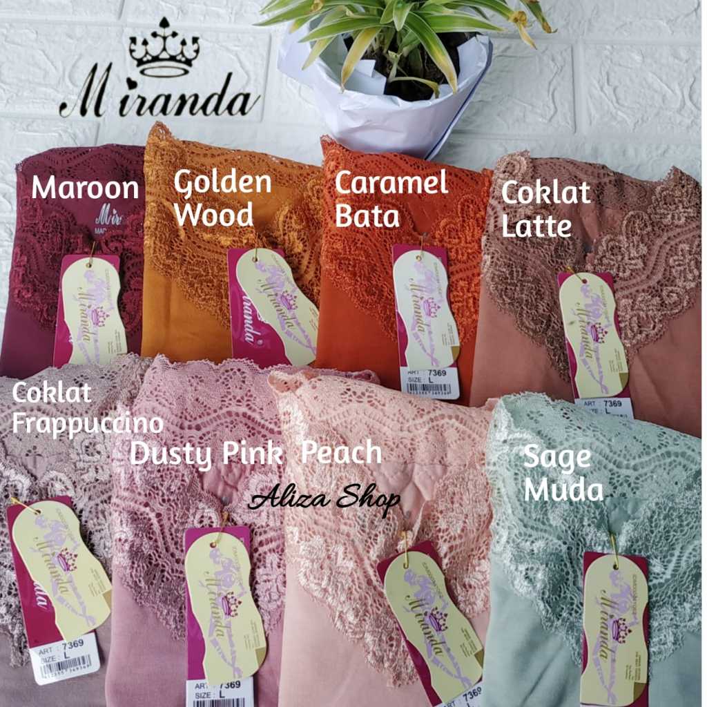Camisole Renda V Premium Luxury Adem Halus Tengtop Merk MIranda 7369